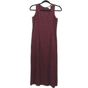 J.Crew Womens Burgundy Linen Sleeveless Maxi Dress Size 6 Lagenlook Y2K